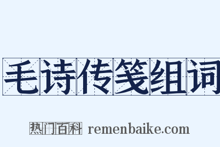 毛诗传笺组词是什么意思的图片